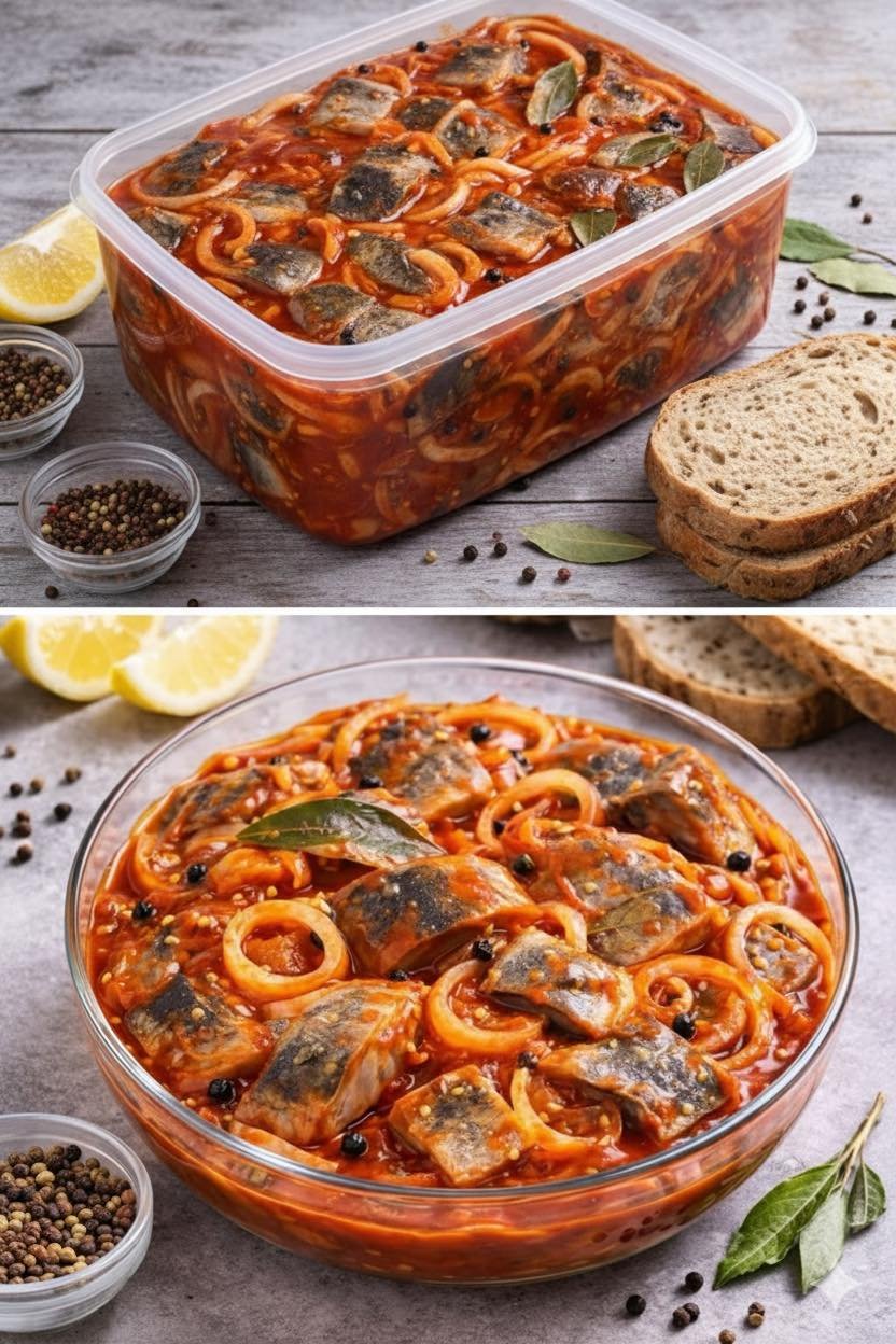 Silkė pomidorų marinate, kuri dingsta nuo stalo pirmiausia