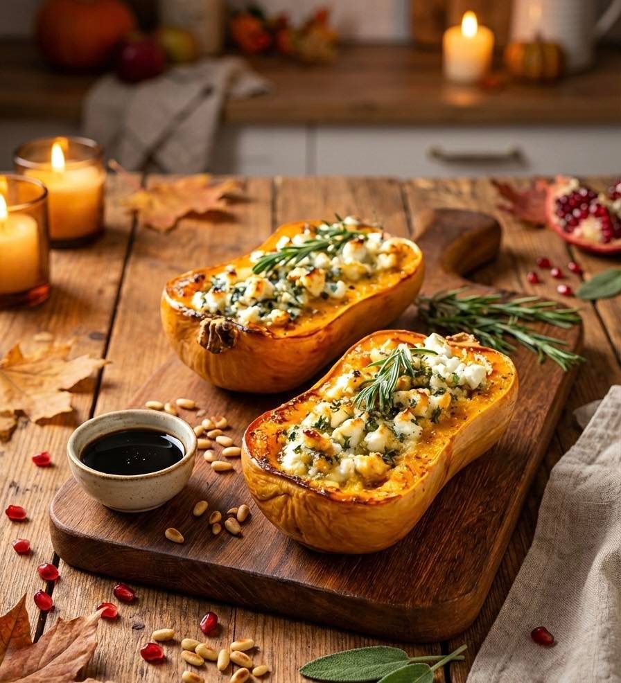 Paprastas, bet įspūdingas patiekalas: orkaitėje keptas sviestinis moliūgas su įdaru