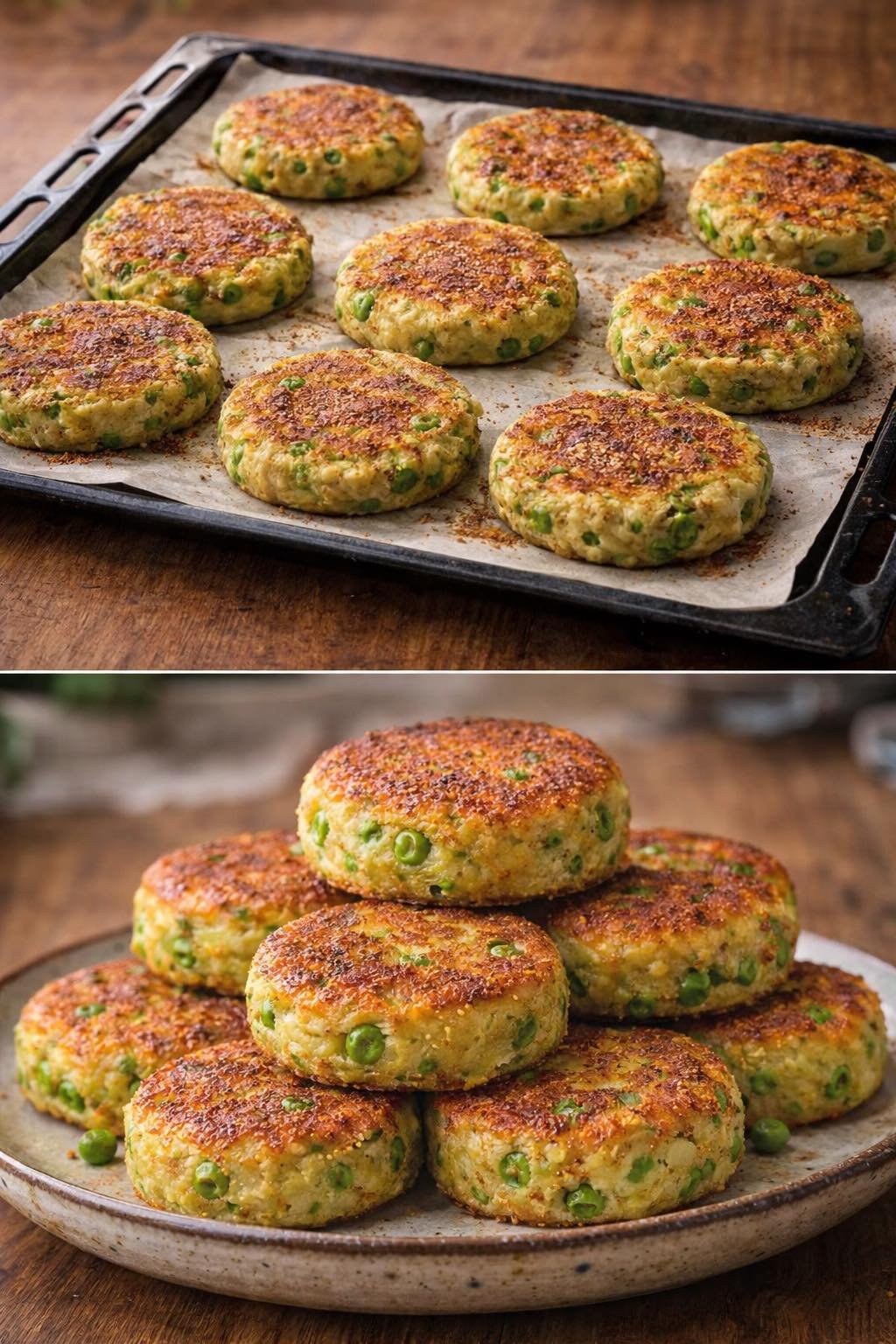 Šie bulvių kotletai su žirneliais dingsta akimirksniu – paprasta, bet neįtikėtinai skanu