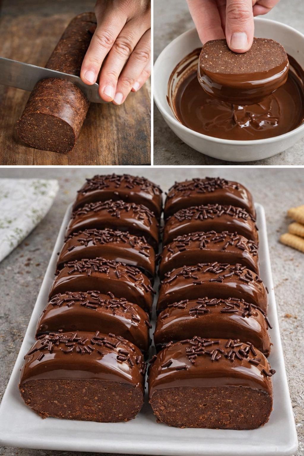 🍫 Jokios orkaitės, jokio vargo: šokoladinis desertas iš sausainių, kuris tirpsta burnoje