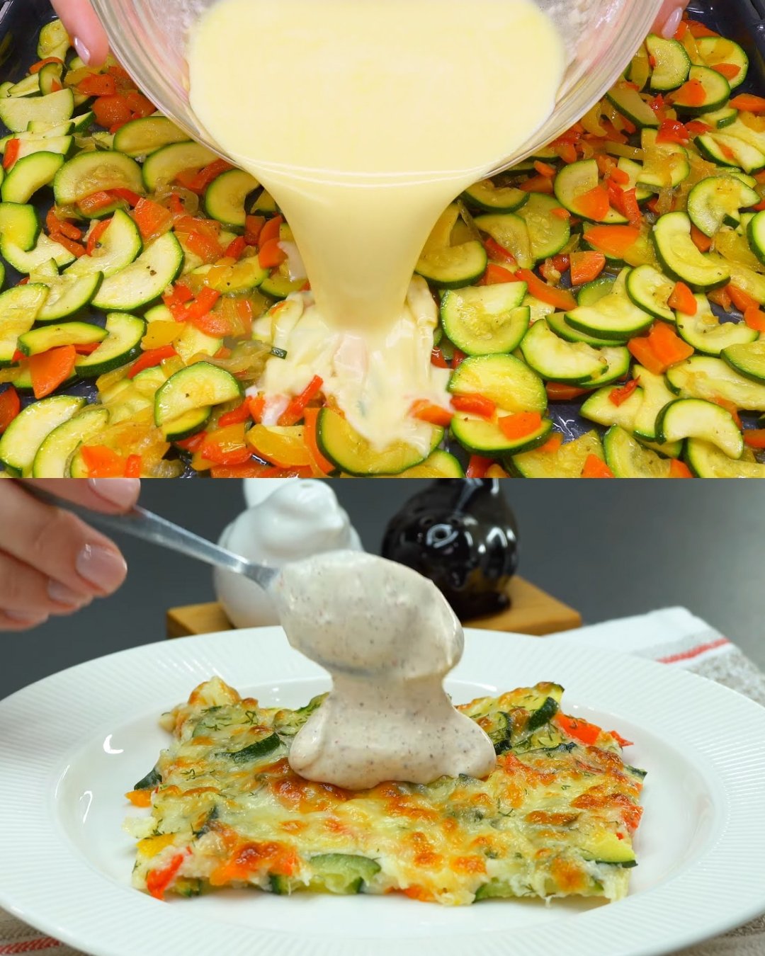 Šis cukinijų apkepas su mocarela toks skanus, kad mėsos net nepasiilgsi