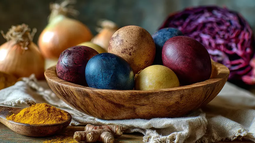 🥚 Natūralių spalvų magija: 5 liaudiški būdai dažyti kiaušinius Velykoms