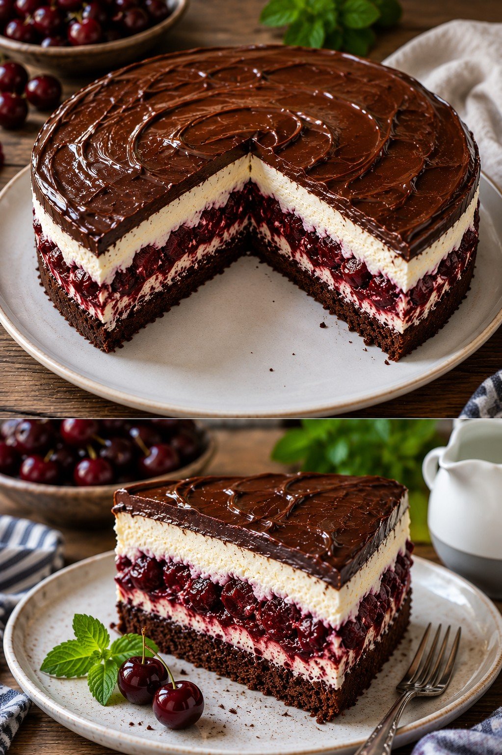 Šokoladinis „Švarcvaldo“ tortas su vyšniomis ir itin švelniu kremu