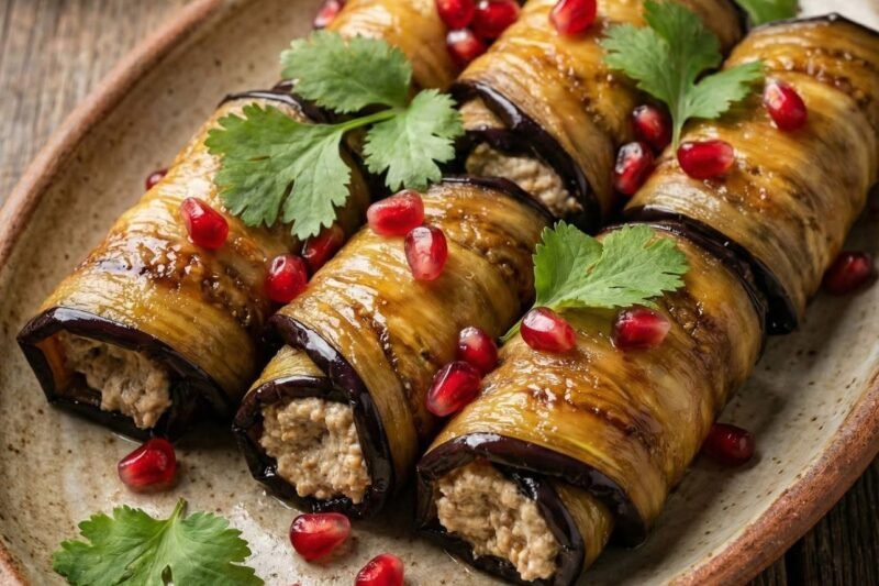 Baklažanų suktinukai su graikiniais riešutais