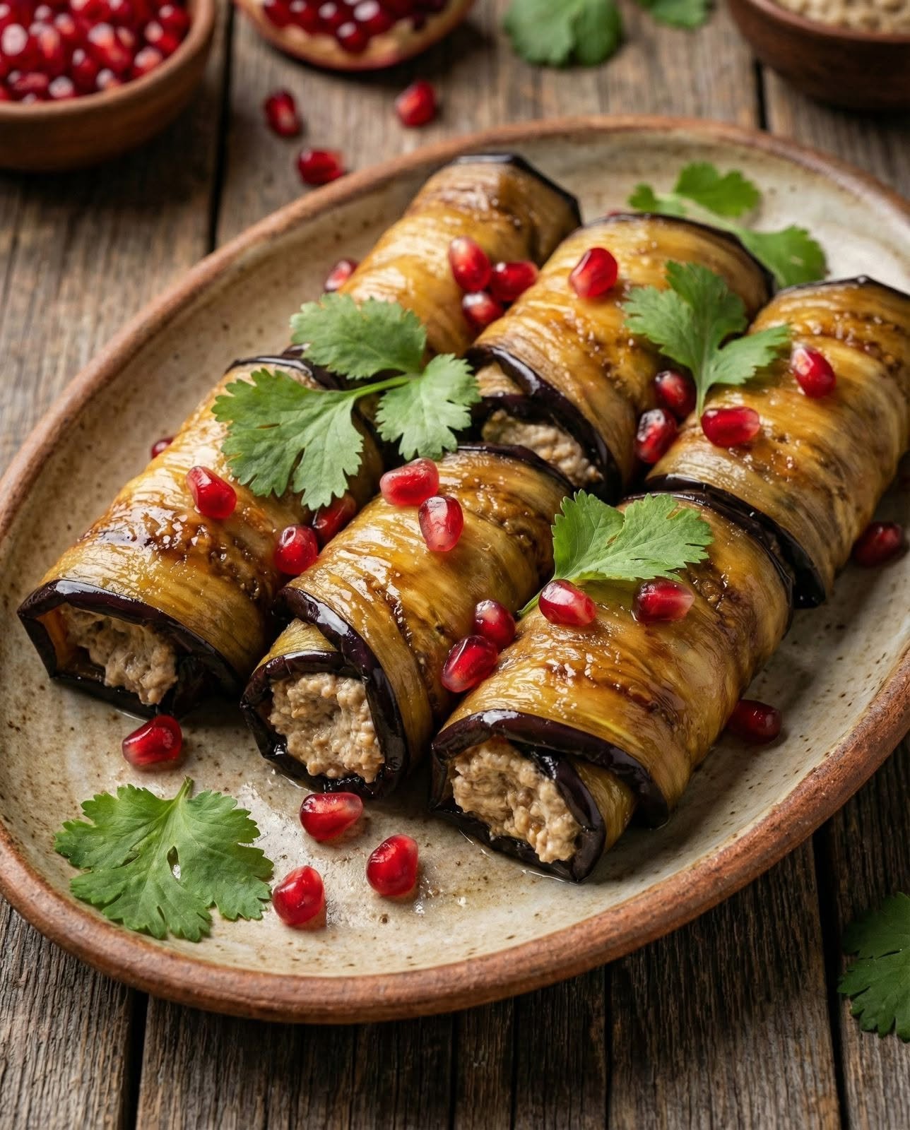 Baklažanų suktinukai su graikiniais riešutais – gardus gruziniškas užkandis