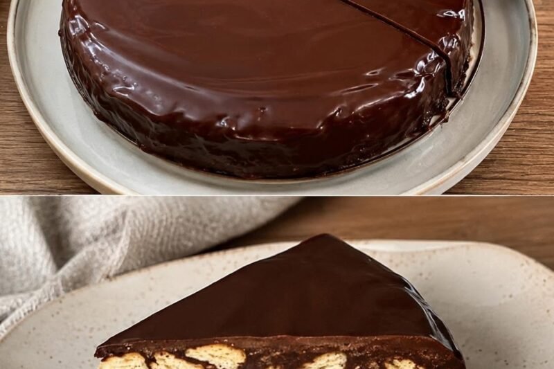 Šokoladinis tortas be kepimo su sausainiais