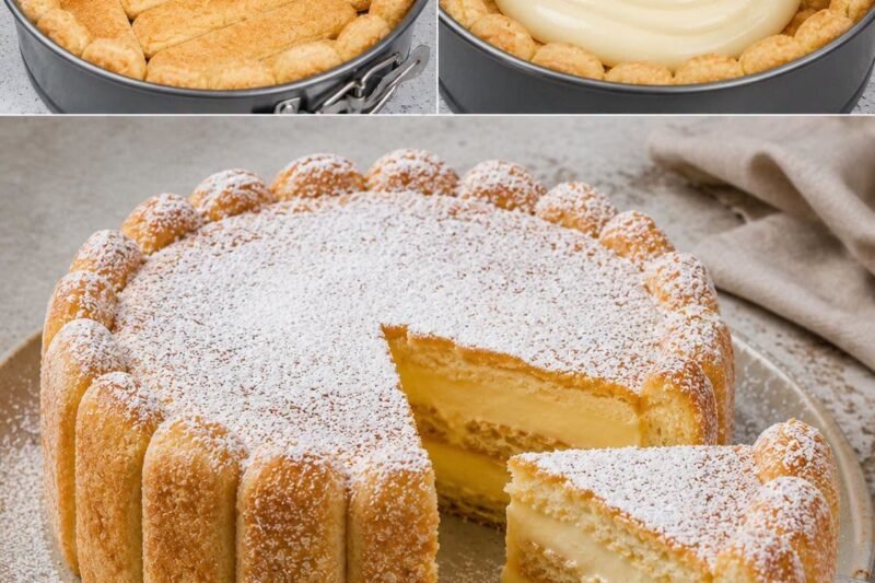 Tortas be kepimo su „Savoiardi“ sausainiais ir vaniliniu kremu
