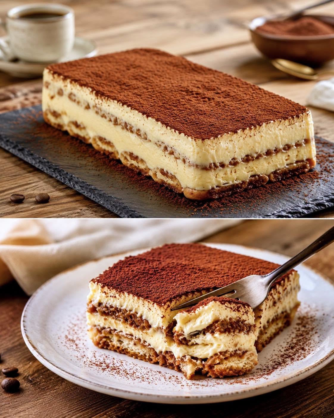 Tiramisu be kepimo – klasikinis itališkas desertas su maskarpone ir kava