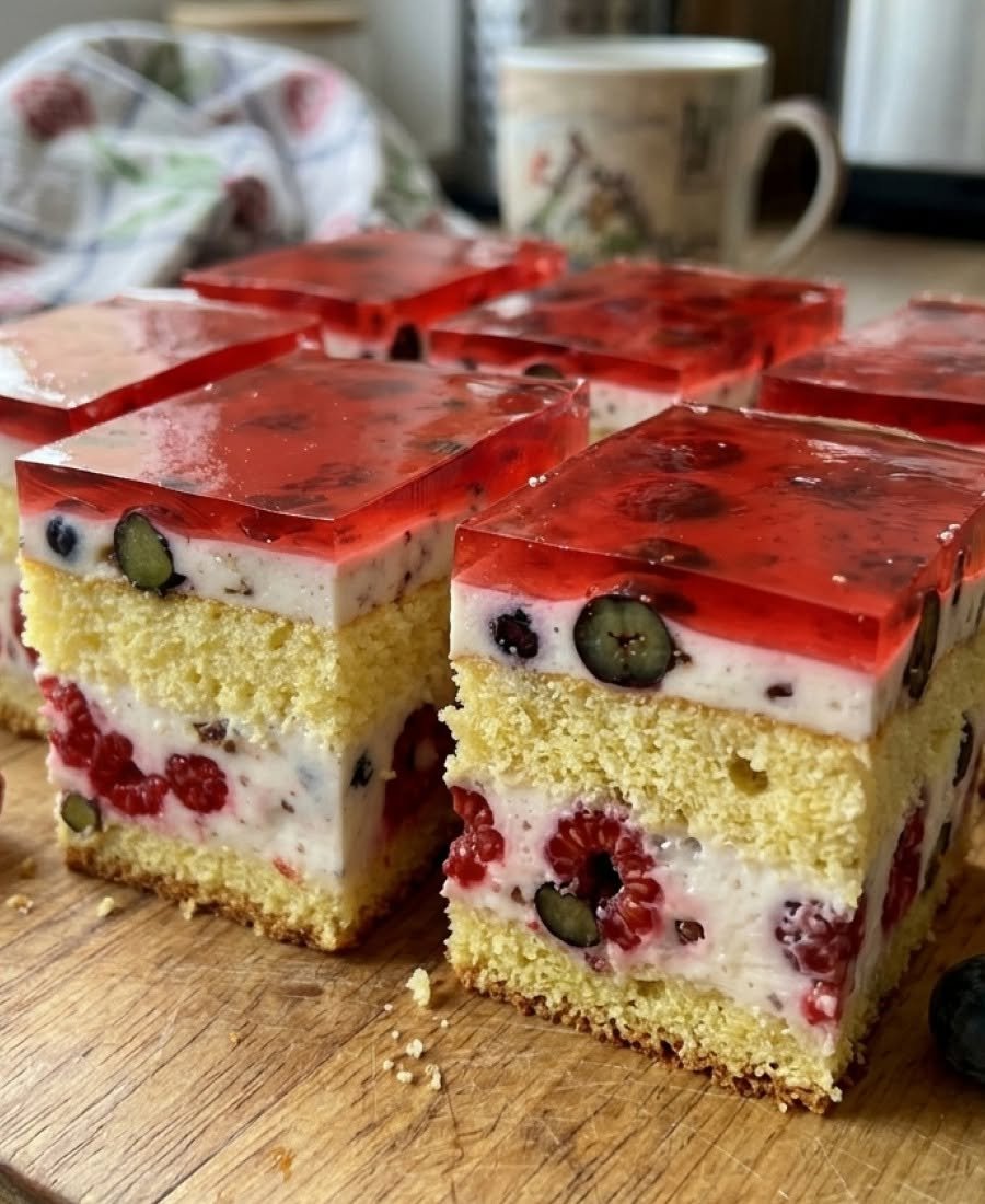 Lengvas jogurtinis putėsių tortas su avietėmis ir mėlynėmis