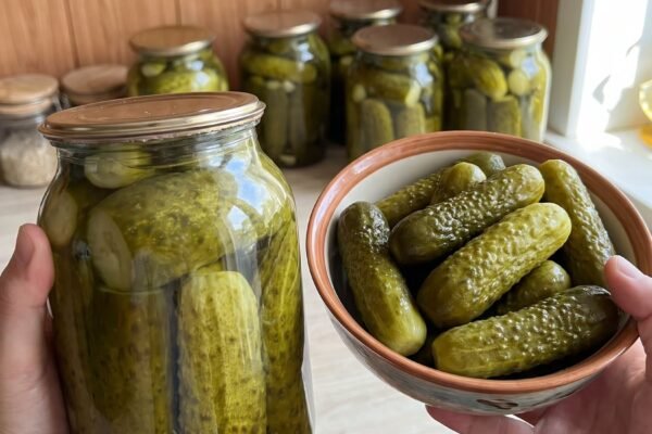 Traškūs marinuoti agurkai žiemai – patikimas naminis receptas su actu