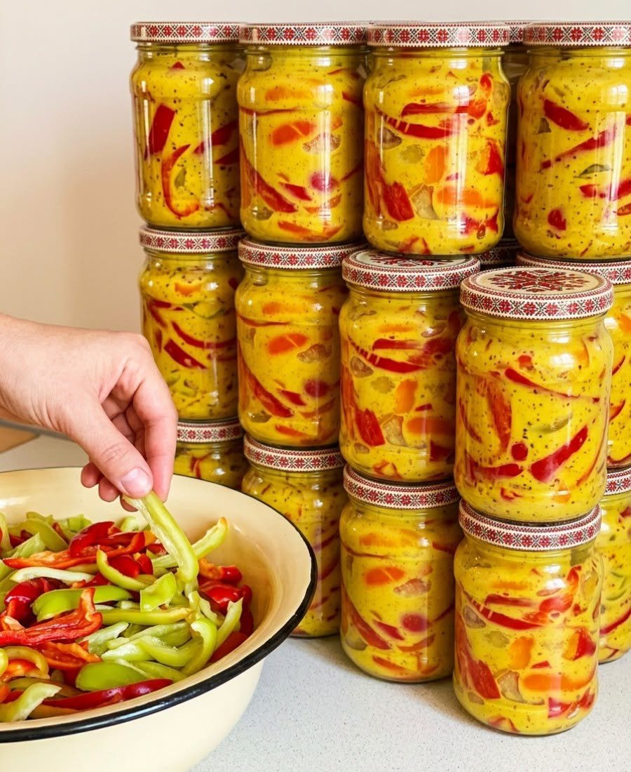 Paprikos garstyčių marinate žiemai