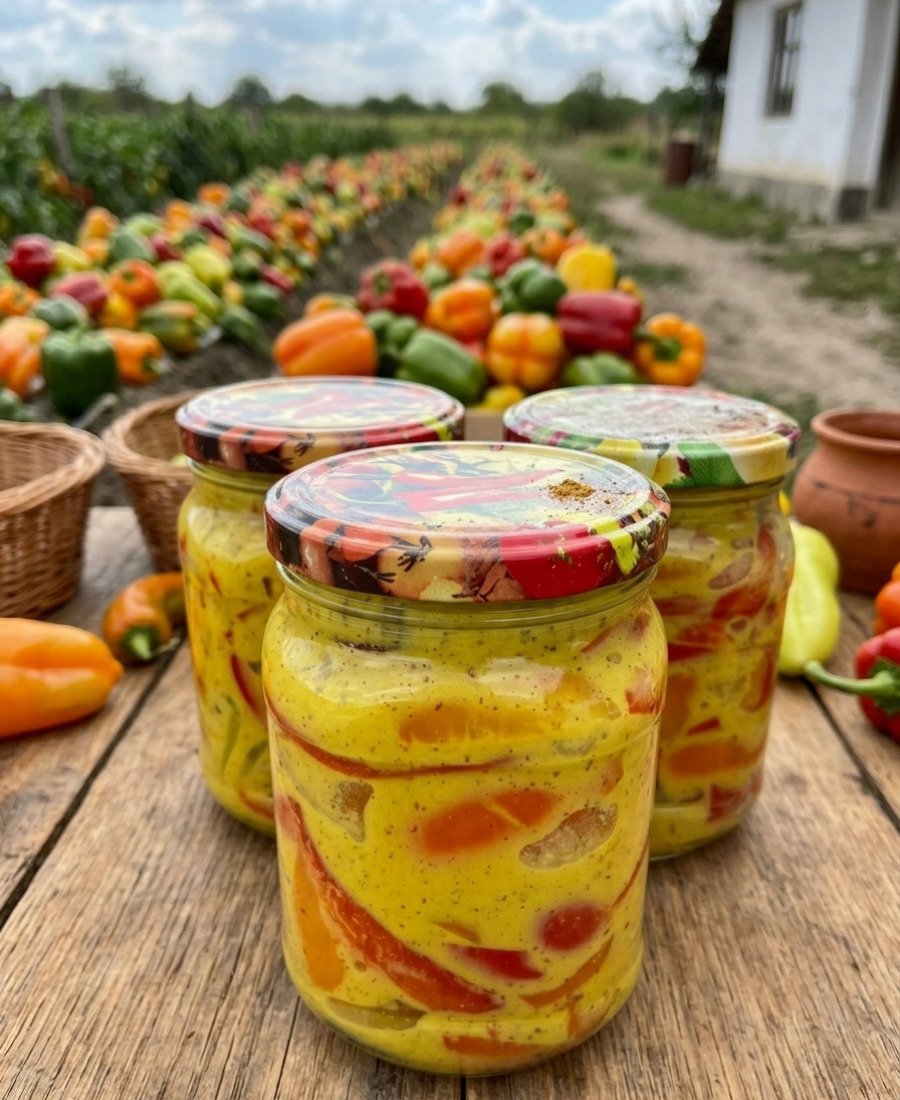 Paprikos garstyčių marinate žiemai