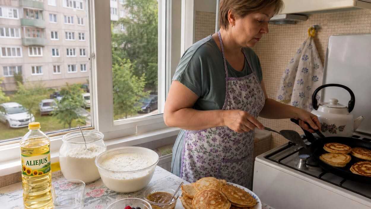 Tešlą užmaišau vakare ir iki ryto apie ją pamirštu – ryte prikepu visą kalną purių blynelių