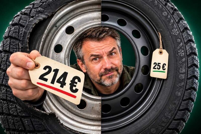 Žieminis ratas ir ratlankis, parodantys papildomas išlaidas renkantis atskirą ratų komplektą