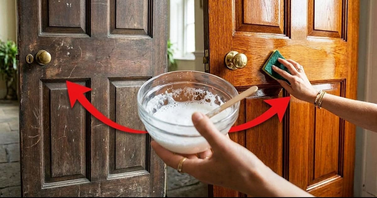 Senos medinės durys prarado blizgesį? Štai 3 ingredientų triukas ir viena svarbi taisyklė