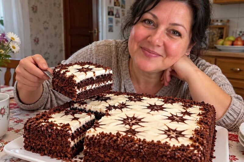 Šokoladinis tortas „Adelė“ su kefyru ir grietinės kremu – paprastas, minkštas ir drėgnas