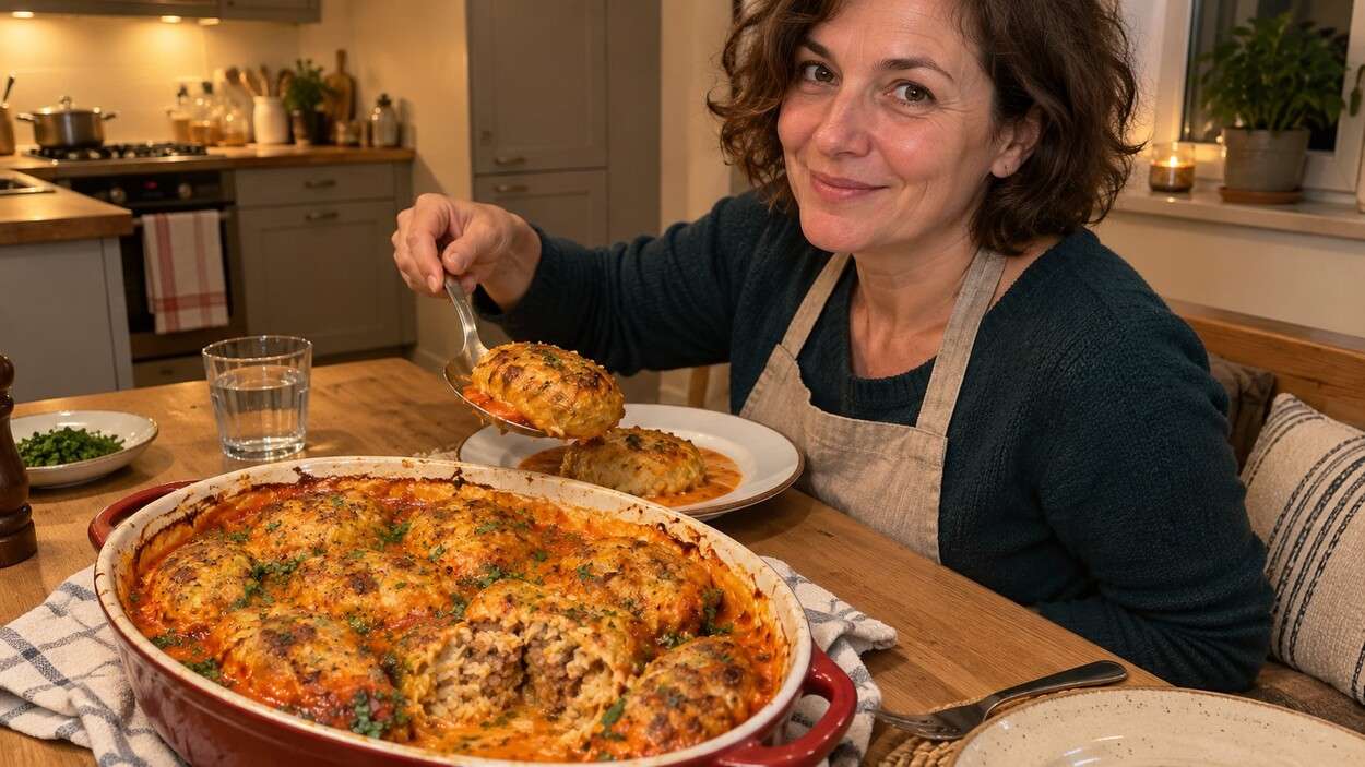 500 g faršo ir pusė kopūsto – viską sumaišau viename dubenyje, o orkaitė paverčia į sultingus balandėlius