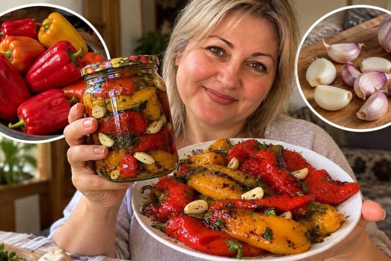 Kepta paprika su česnaku – aromatingas marinuotas užkandis šaldytuvui