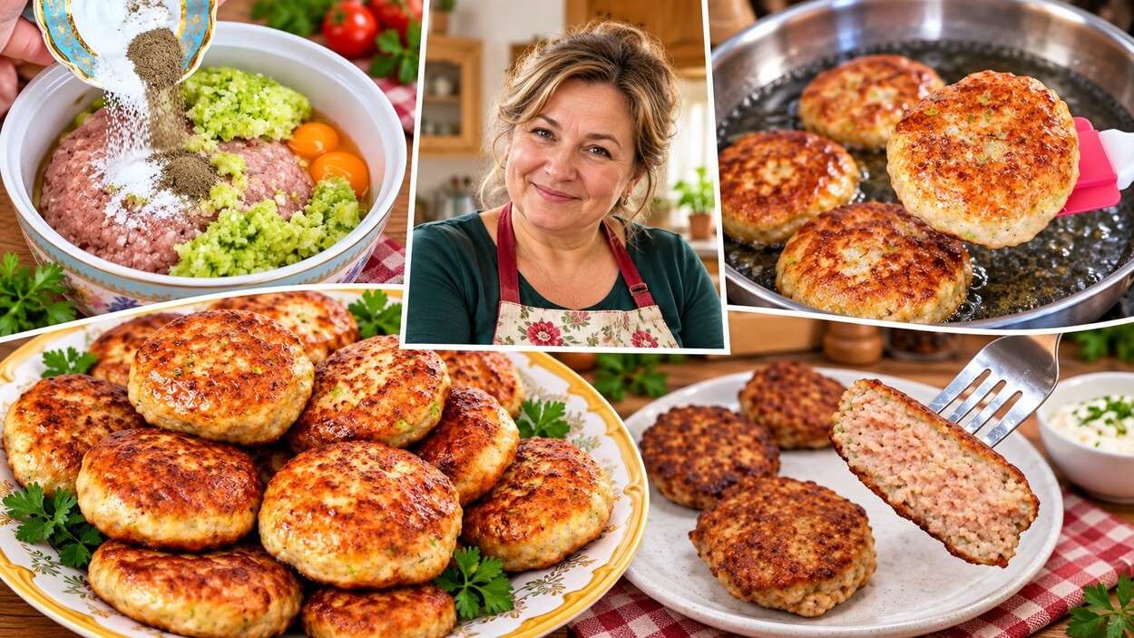 Į 1 kg faršo dedu cukiniją ir kopūstą – po 10 minučių troškinimo kotletai tampa ypač sultingi