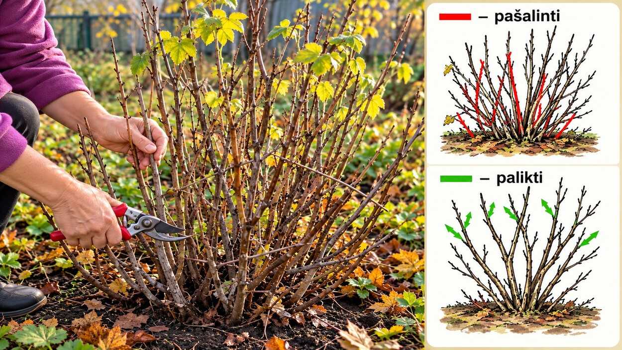 Juodųjų ir raudonųjų serbentų vienodai genėti negalima – viena klaida gali kainuoti dalį derliaus