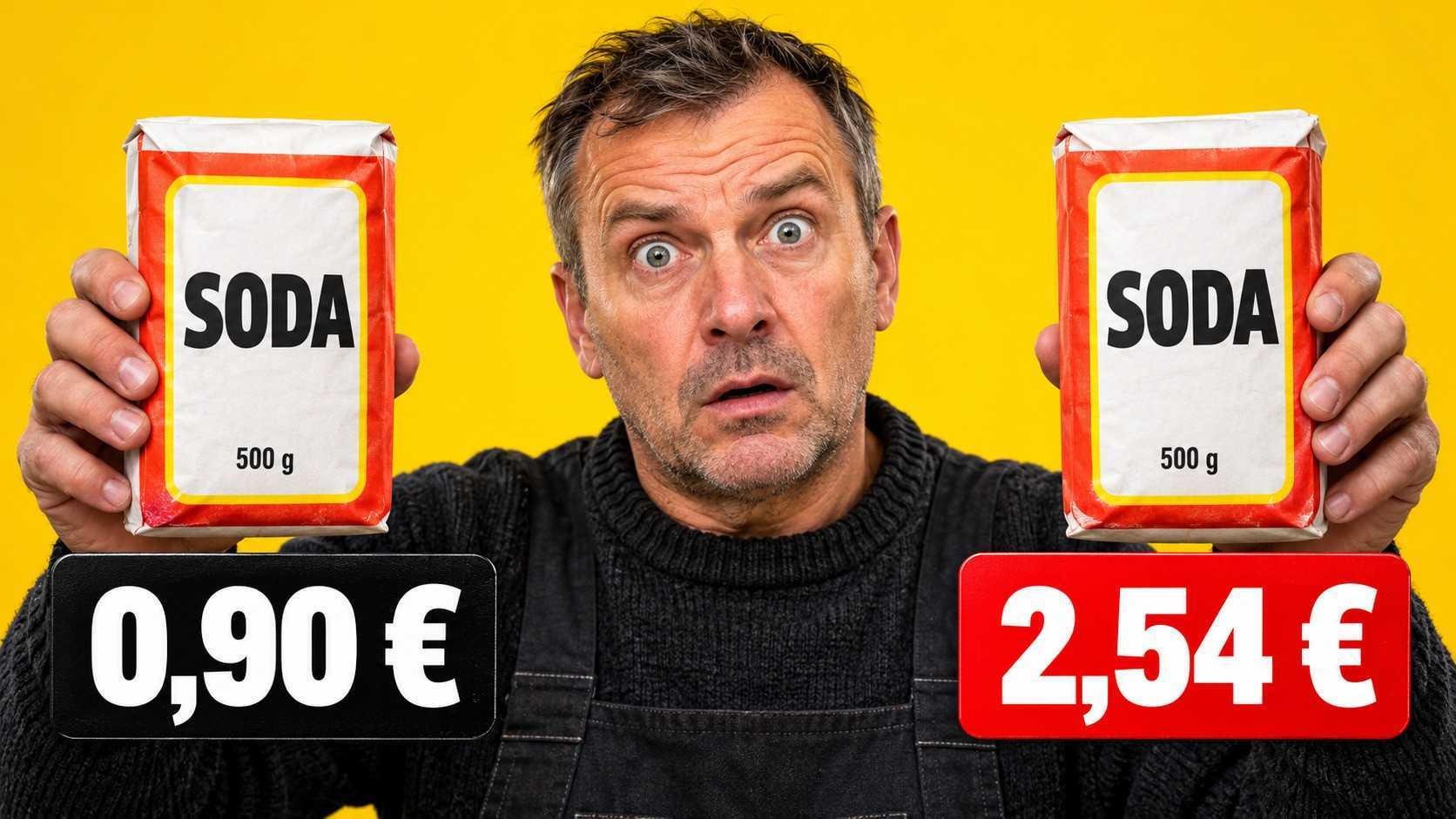 Tas pats 500 g sodos pakelis – 0,90 € vienur ir 2,54 € kitur: kainų skirtumas mane pribloškė