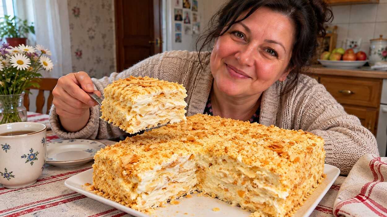 Tortas iš 3 ingredientų – skanesnis už „Napoleoną“! Greičiausias tortas vos per 30 minučių!